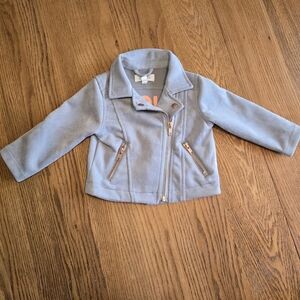 Gymboree Toddler Girls Baby YOU ARE MAGIC Grey Moto Jacket Zip Sz 12-18M